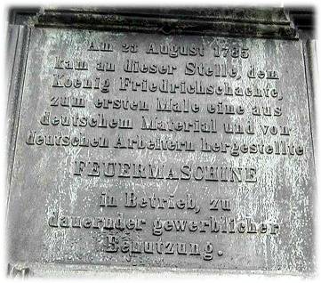 Sehr deutsche Inschrift am Maschinendenkmal